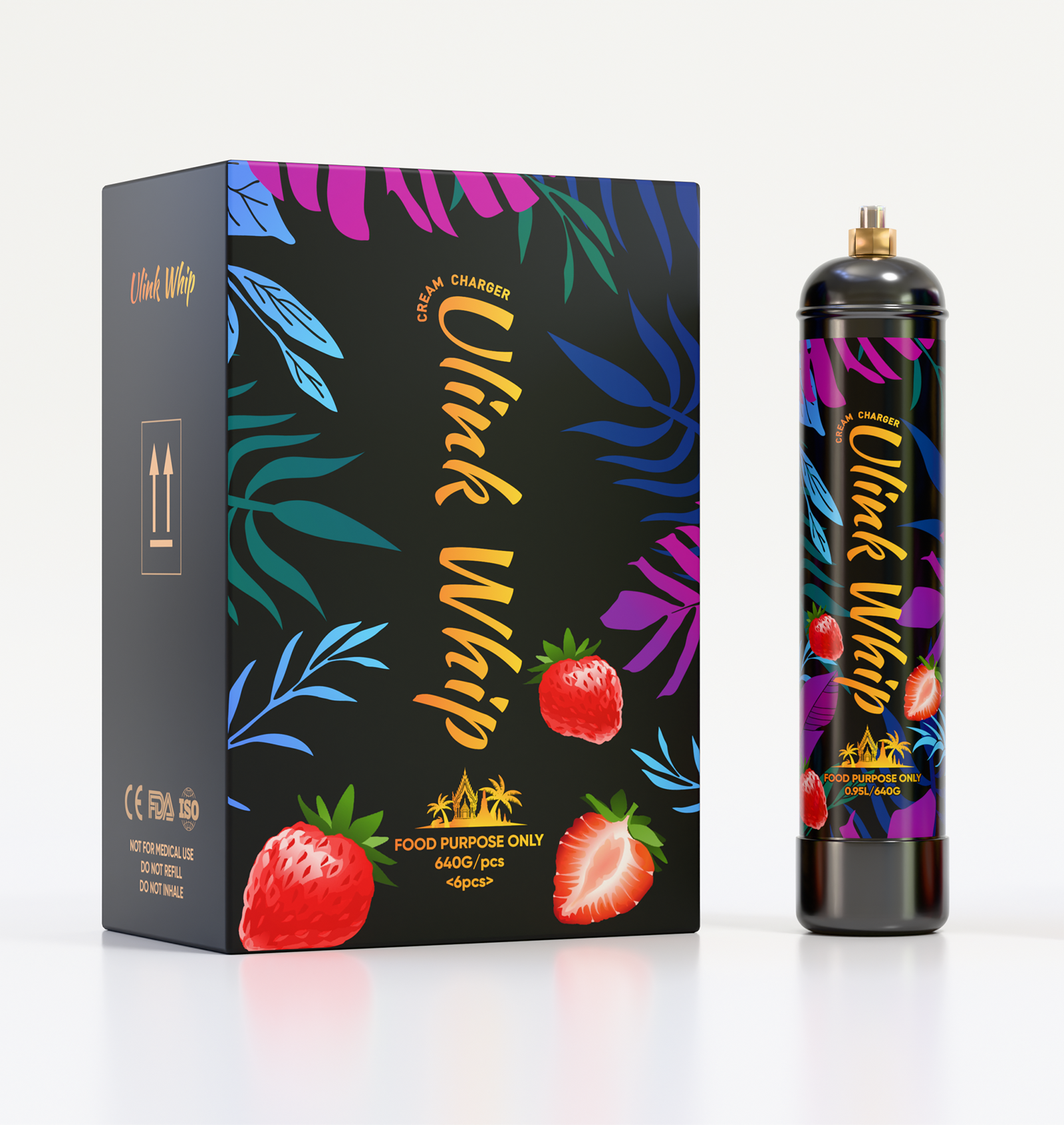 0.95 640g Cream Charger Strawberry flavor